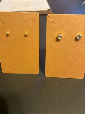Gold and Clear Crystal Stud Earring Duo - Women Jewelry